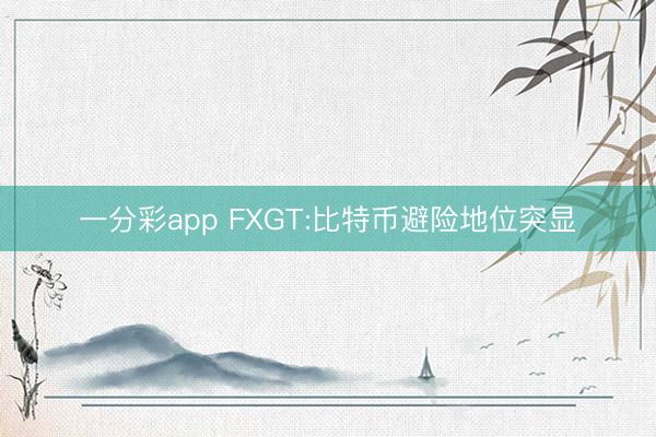 一分彩app FXGT:比特币避险地位突显