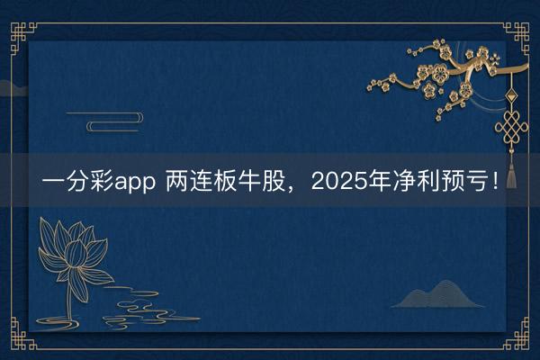 一分彩app 两连板牛股,2025年净利预亏!