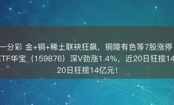 一分彩 金+铜+稀土联袂狂飙，铜陵有色等7股涨停！有色ETF华宝（159876）深V劲涨1.4%，近20日狂揽14亿元！