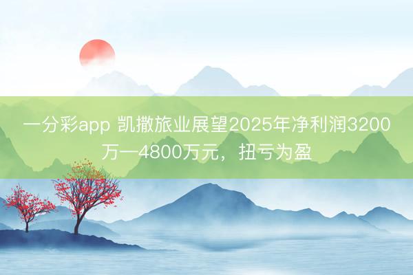 一分彩app 凯撒旅业展望2025年净利润3200万—4800万元，扭亏为盈