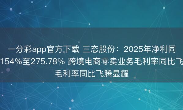 一分彩app官方下载 三态股份：2025年净利同比预增154%至275.78% 跨境电商零卖业务毛利率同比飞腾显耀