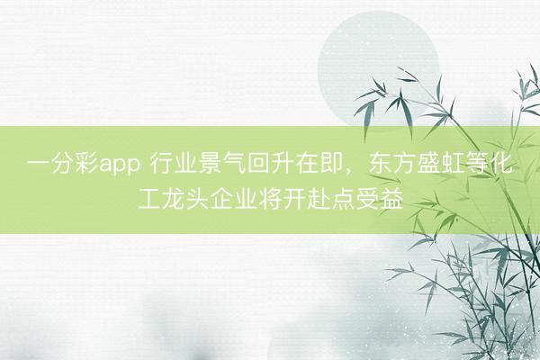 一分彩app 行业景气回升在即，东方盛虹等化工龙头企业将开赴点受益
