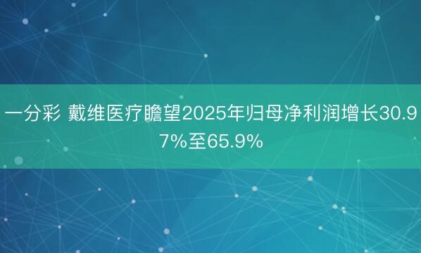 一分彩 戴维医疗瞻望2025年归母净利润增长30.97%至65.9%