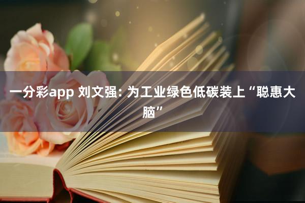 一分彩app 刘文强: 为工业绿色低碳装上“聪惠大脑”