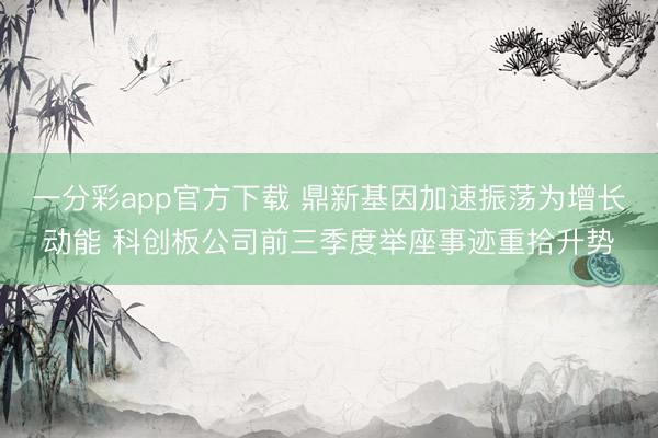 一分彩app官方下载 鼎新基因加速振荡为增长动能 科创板公司前三季度举座事迹重拾升势
