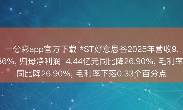 一分彩app官方下载 *ST好意思谷2025年营收9.76亿元同比降10.86%， 归母净利润-4.44亿元同比降26.90%， 毛利率下落0.33个百分点