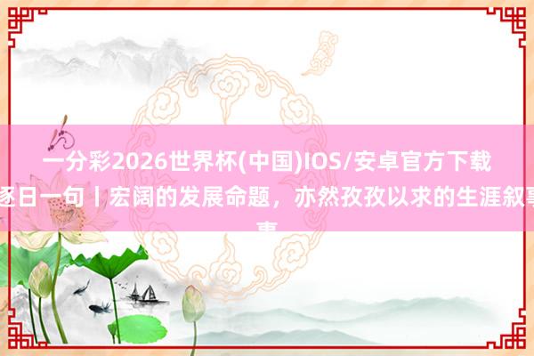 一分彩2026世界杯(中国)IOS/安卓官方下载 逐日一句丨宏阔的发展命题，<a href=