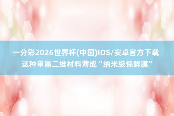 一分彩2026世界杯(中国)IOS/安卓官方下载 这种单晶二维材料薄成“纳米级保鲜膜”