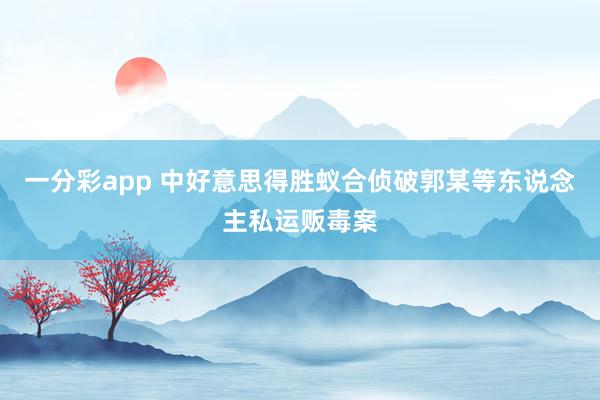 一分彩app 中好意思得胜蚁合侦破郭某等东说念主私运贩毒案