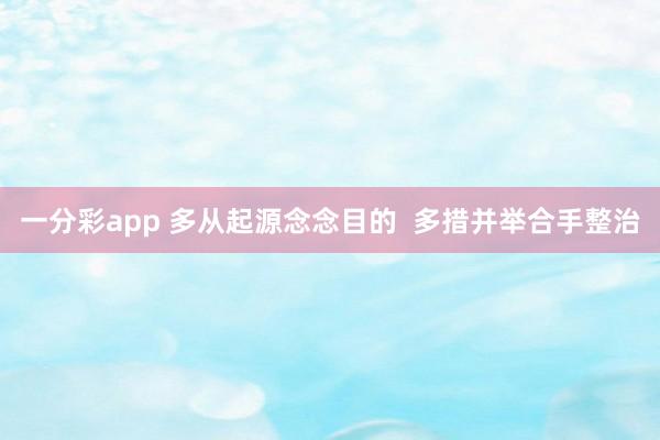 一分彩app 多从起源念念目的  多措并举合手整治