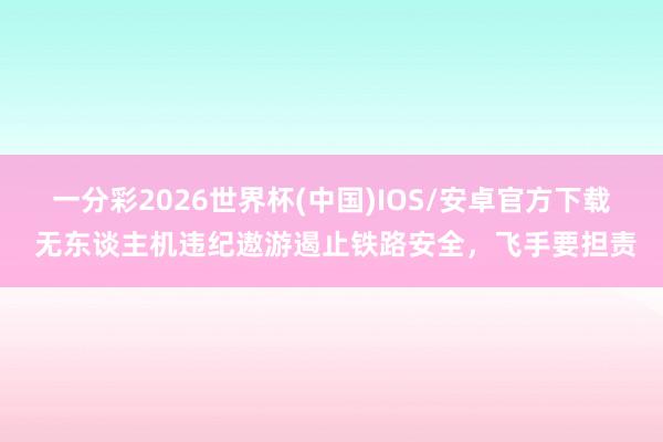 一分彩2026世界杯(中国)IOS/安卓官方下载 无东谈主机违纪遨游遏止铁路安全，飞手要担责