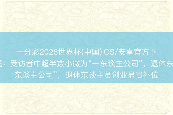 一分彩2026世界杯(中国)IOS/安卓官方下载 北大光华探询陈说：受访者中超半数小微为“一东谈主公司”，退休东谈主员创业显贵补位