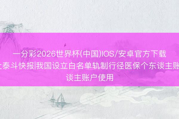 一分彩2026世界杯(中国)IOS/安卓官方下载 新华社泰斗快报|我国设立白名单轨制行径医保个东谈主账户使用