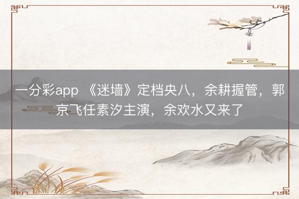 一分彩app 《迷墙》定档央八，余耕握管，郭京飞任素汐主演，余欢水又来了