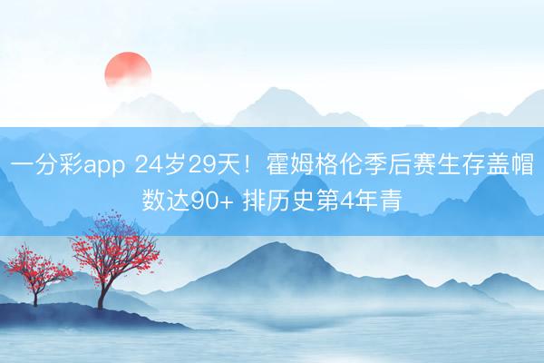 一分彩app 24岁29天！霍姆格伦季后赛生存盖帽数达90+ 排历史第4年青