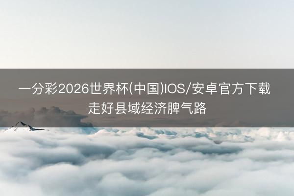 一分彩2026世界杯(中国)IOS/安卓官方下载 走好县域经济脾气路