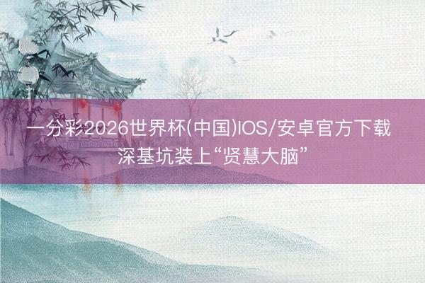 一分彩2026世界杯(中国)IOS/安卓官方下载 深基坑装上“贤慧大脑”