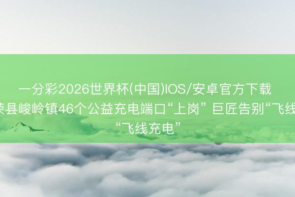 一分彩2026世界杯(中国)IOS/安卓官方下载 自贡荣县峻岭镇46个公益充电端口“上岗” 巨匠告别“飞线充电”